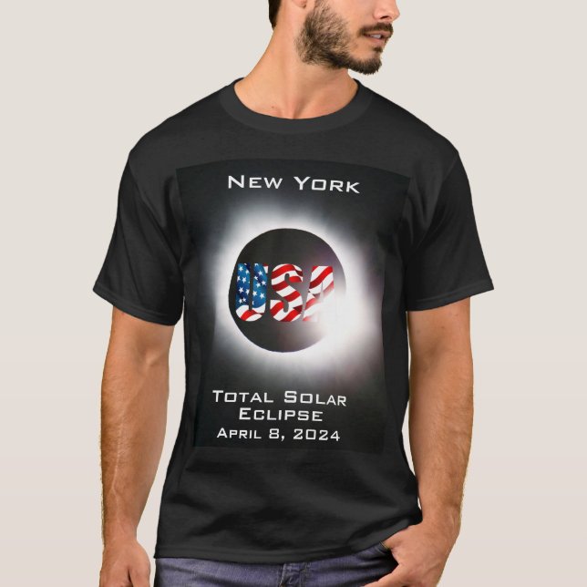 New York USA Total solar eclipse April 8, 2024 T-Shirt (Front)