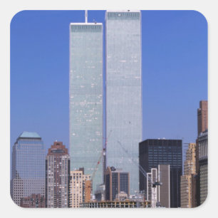 New York, USA. Twin towers of the famous World Square Sticker