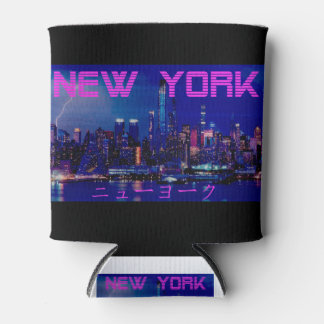 New york Vaporwave Retro Can Cooler