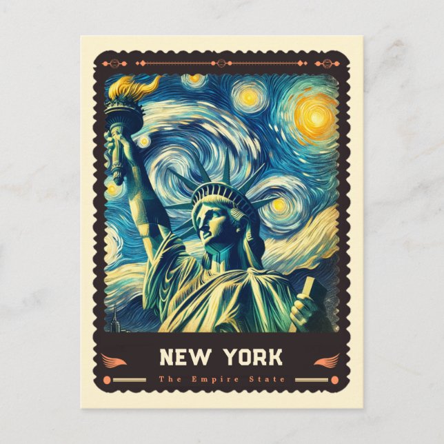 New York | Vincent Van Gogh Inspired Postcard (Front)
