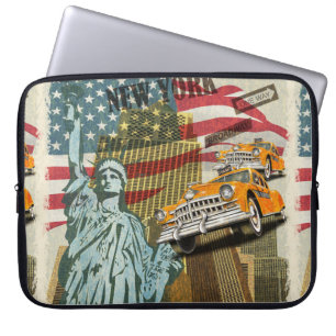 New York vintage poster. Laptop Sleeve