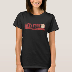 New York Vintage Softball Coach Team Retro Softbal T-Shirt