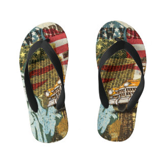 New York vintage travel poster. Kid's Jandals