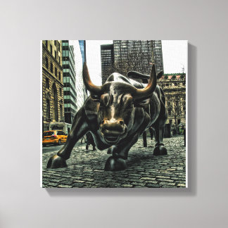 New York Wall Street Bull on canvas Print