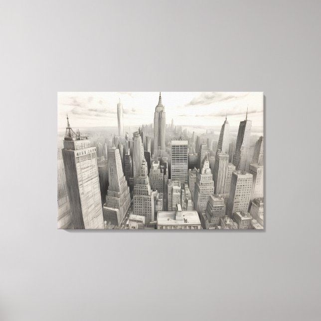 New York watercolor art Canvas Print (Front)