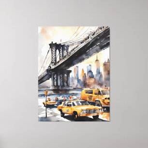 New York watercolor art Canvas Print