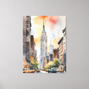 New York watercolor art Canvas Print