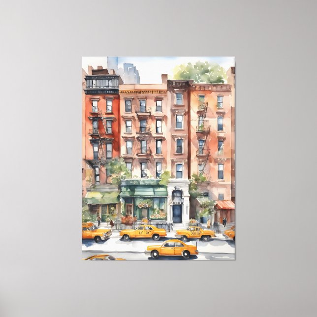 New York watercolor art Canvas Print (Front)
