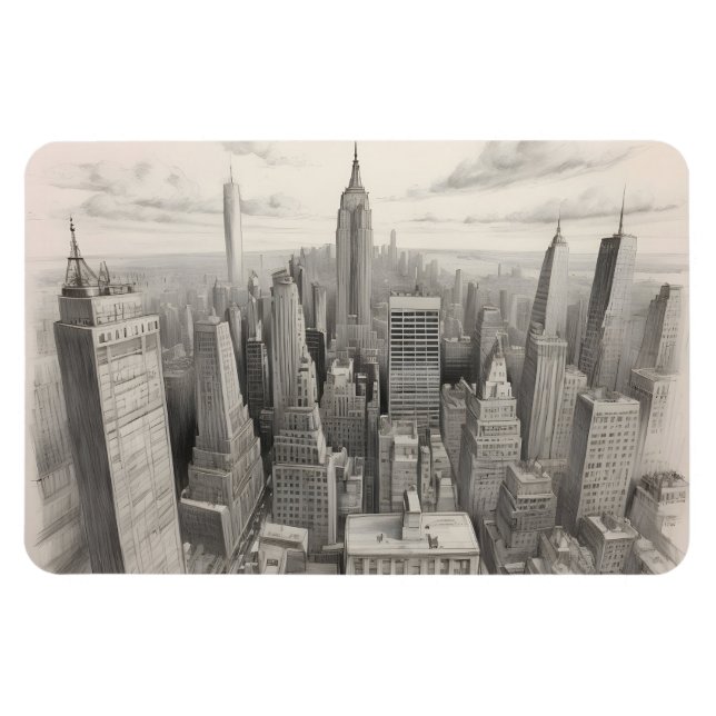 New York watercolor art Magnet (Horizontal)