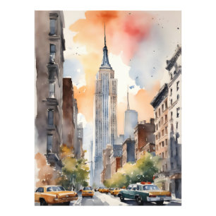 New York watercolor art Photo Print