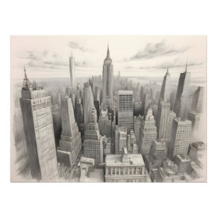 New York watercolor art Photo Print