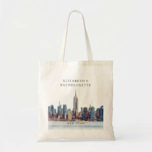 New York Watercolor Bachelorette Weekend Tote Bag