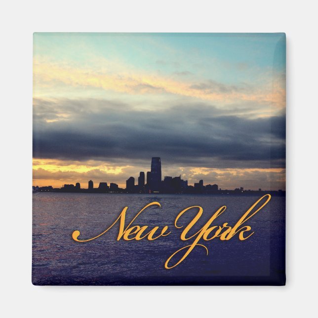 New York Waterfront Sunset Magnet (Front)