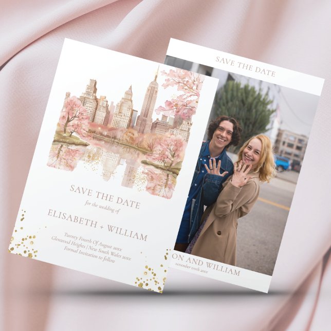New York Wedding Custom Photo Save the Date Invitation (Creator Uploaded)