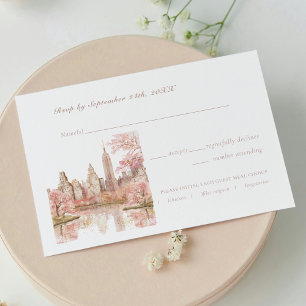 New York Wedding Dusty Pink  RSVP Card