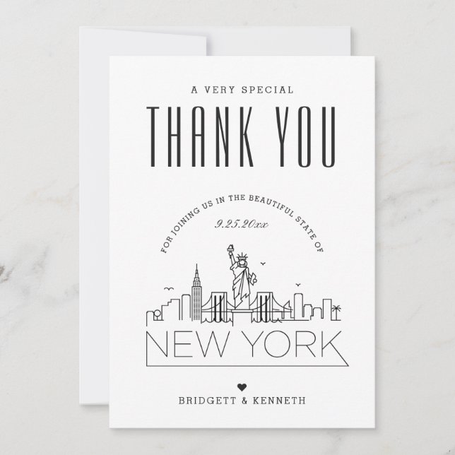 New York Wedding | Thank You + Photo Card (Front)