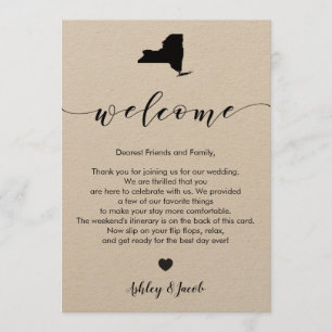 New York Wedding Welcome Letter & Itinerary Card
