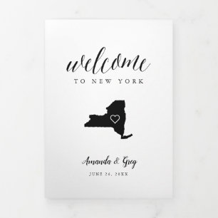 New York Wedding Welcome Letter & Itinerary Tri-Fold Programme
