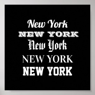 New York word art typography poster modern