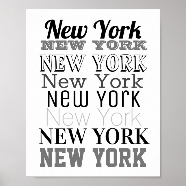 New York word art typography poster modern (Front)