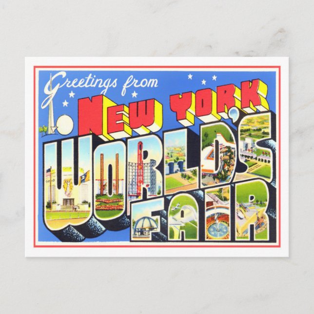 New York World's Fair Big Letters Postcard (Front)