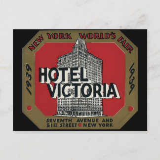 New York World's Fair Vintage Travel Label Postcard