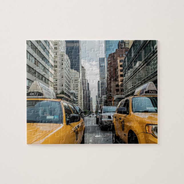 New York Yellow Taxi Cabs Jigsaw Puzzle (Horizontal)