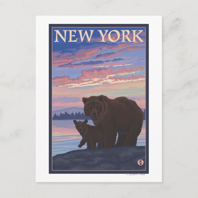 New YorkBear and Cub Postcard (Front)