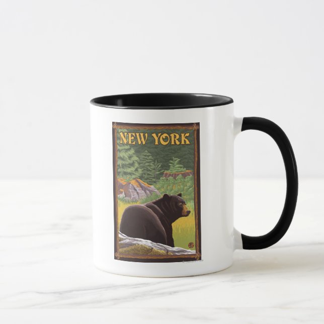 New YorkBlack Bear in Forest Mug (Right)