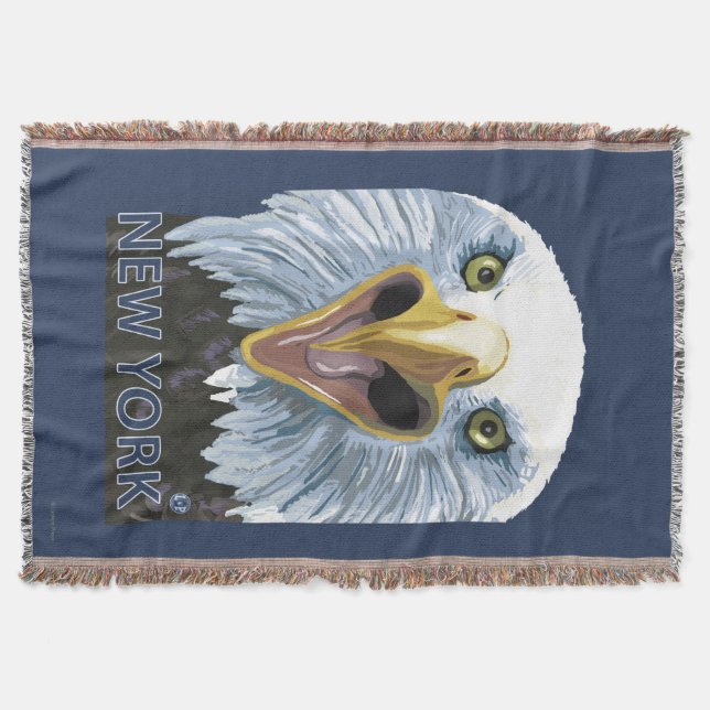 New YorkEagle Up Close Throw Blanket (Front)