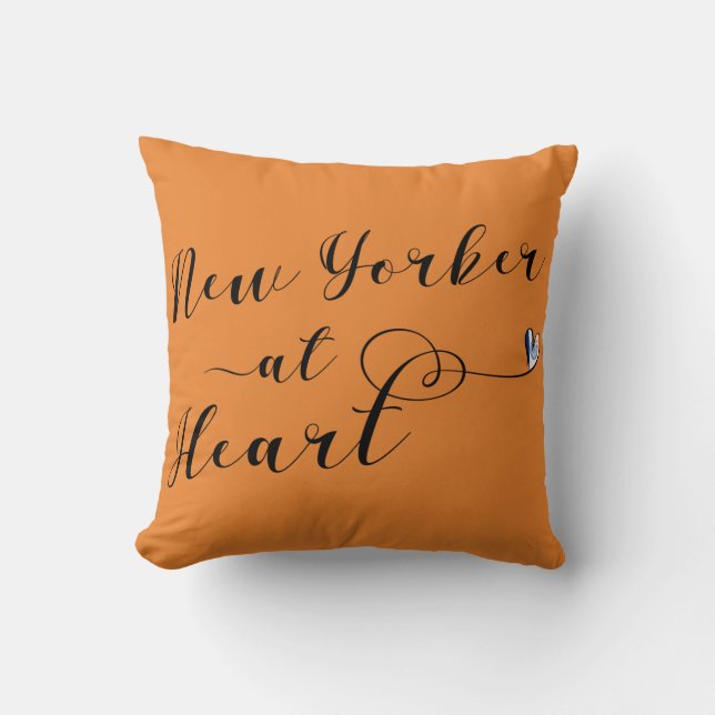 New Yorker At Heart Throw Cushion, NYC Cushion (Front)