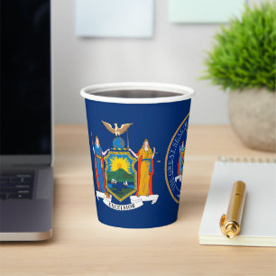 New Yorker Flag & Seal, Flag of New York Paper Cups