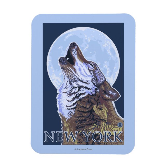 New YorkHowling Wolf Magnet (Vertical)