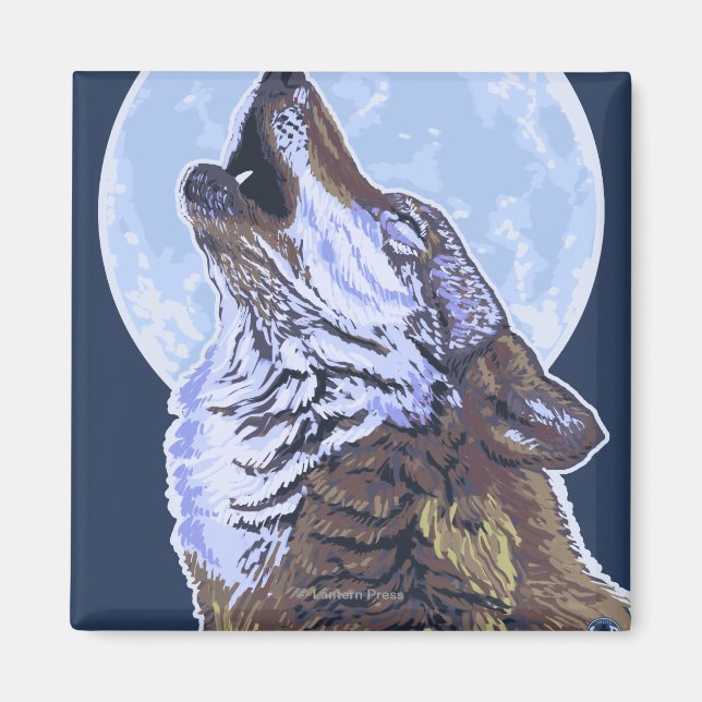 New YorkHowling Wolf Magnet (Front)