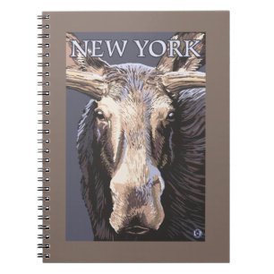 New YorkMoose Up Close Spiral Notebook