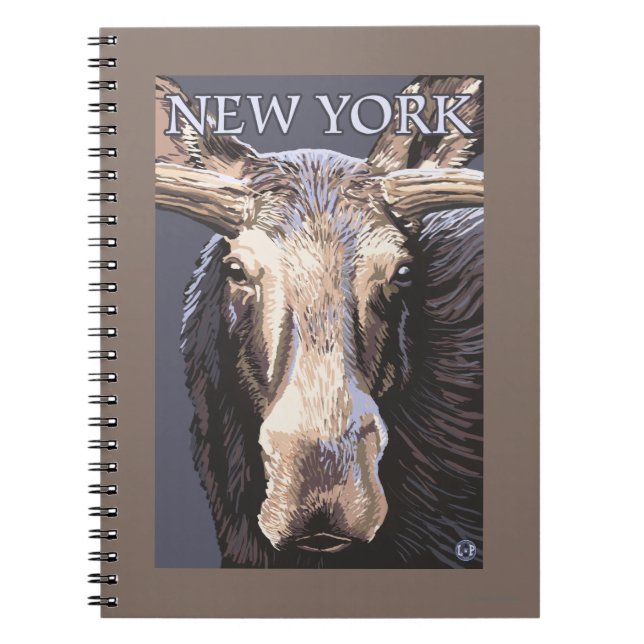 New YorkMoose Up Close Spiral Notebook (Front)