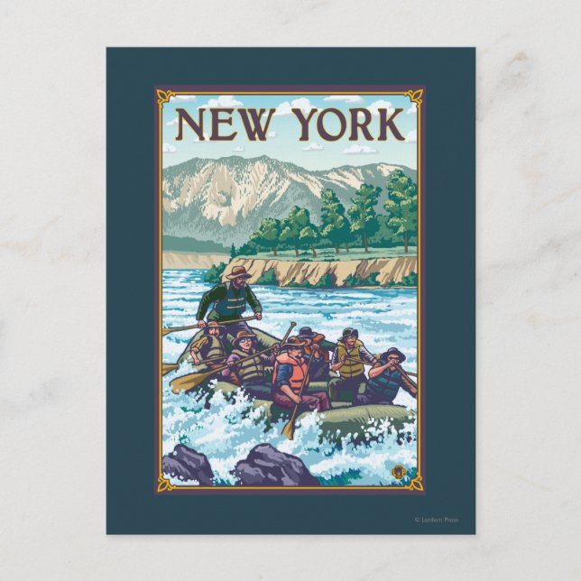 New YorkRiver Rafting Scene Postcard (Front)