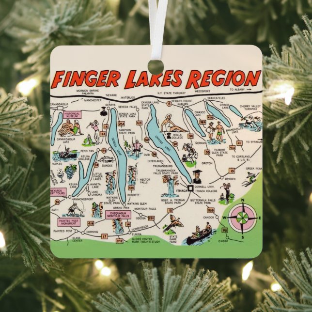 New York's Finger Lakes Metal Tree Decoration (Insitu)