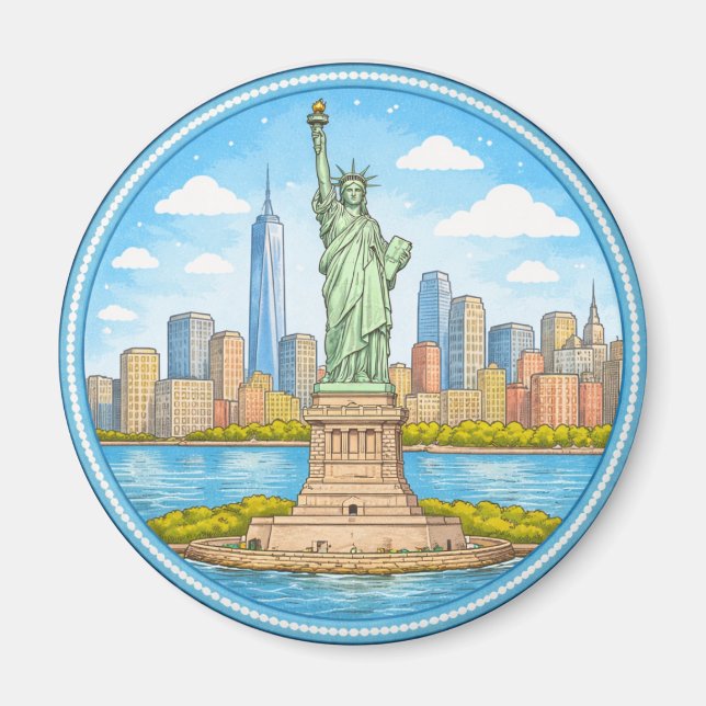 New York's Statue Of Liberty Magnet (Front)