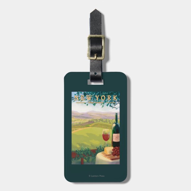 New YorkWine Country Scene Luggage Tag (Front Vertical)