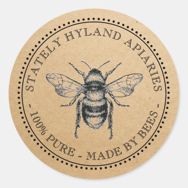 NEW Your Name Here Kraft Honey Jar Lid Label (Front)