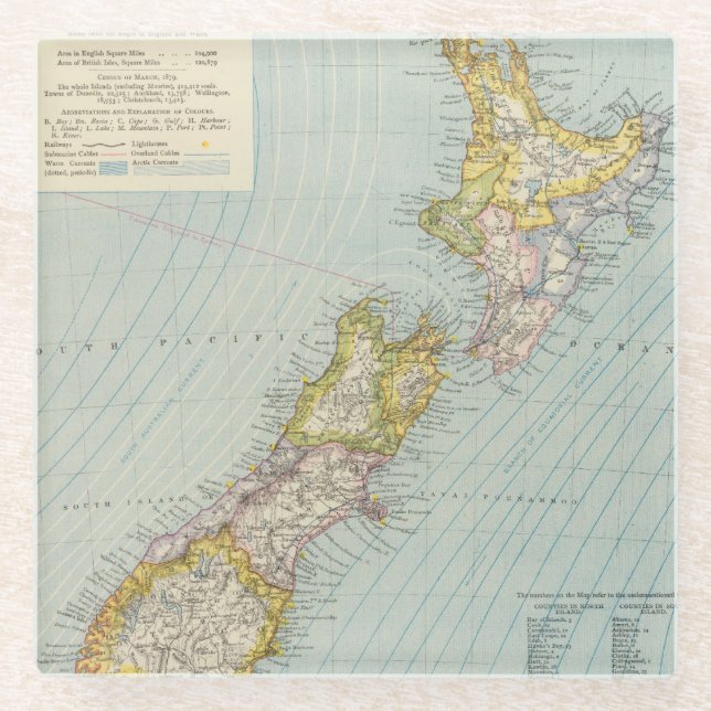 New Zealand 4 Glass Coaster (Front)
