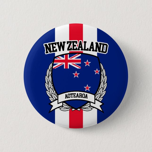 New Zealand 6 Cm Round Badge (Front)
