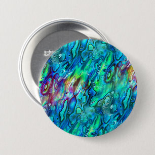 New Zealand Abalone Paua Shell Pattern 1 7.5 Cm Round Badge