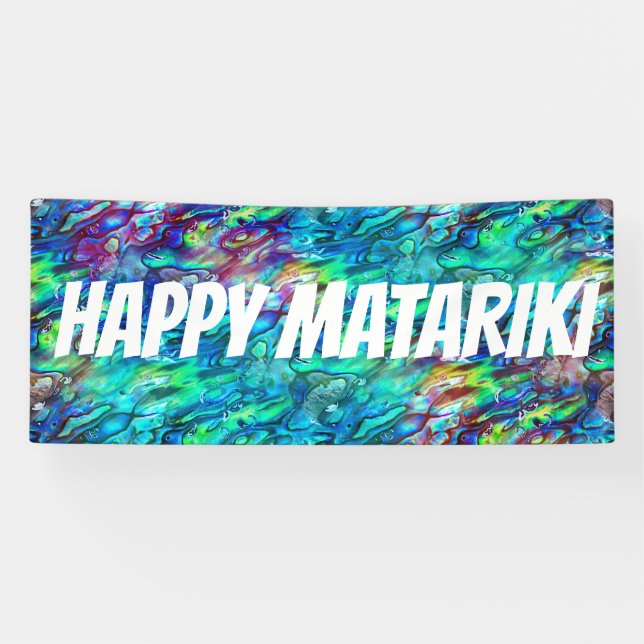 New Zealand Abalone Paua Shell Pattern 1 Banner (Horizontal)