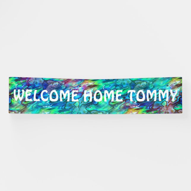 New Zealand Abalone Paua Shell Pattern 1 Banner (Horizontal)