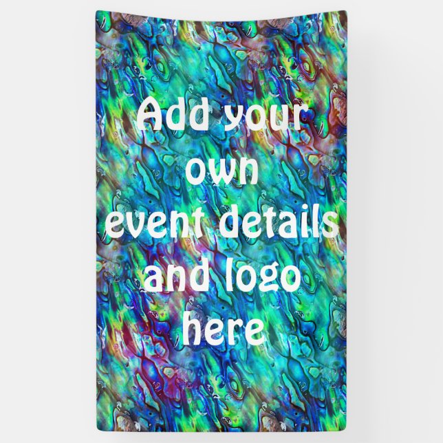 New Zealand Abalone Paua Shell Pattern 1 Banner (Vertical)