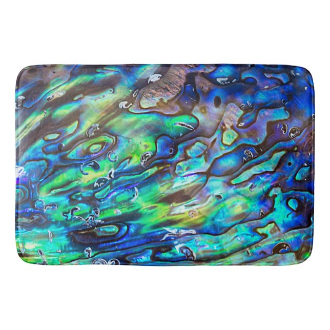 New Zealand Abalone Paua Shell Pattern 1 Bath Mat (Front)