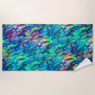 New Zealand Abalone Paua Shell Pattern 1 Beach Towel