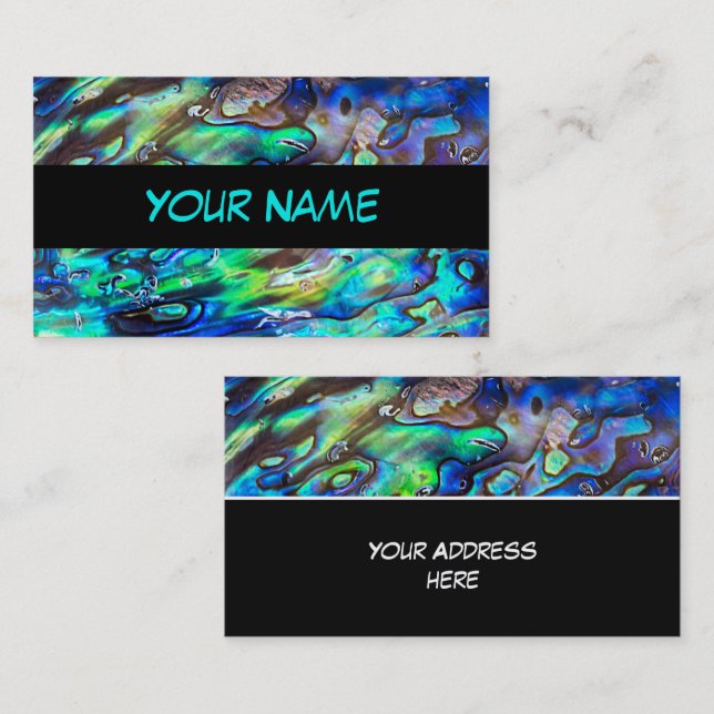 New Zealand Abalone Paua Shell Pattern 1 Business Card (Front/Back)
